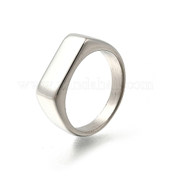 304 Stainless Steel Rectangle Finger Rings for Women&nbsp;RJEW-B120-01P