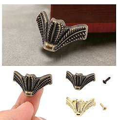24 stes 2色亜鉛合金ブラケット  コーナープロテクター  ネジ付き  ミックスカラー  15x26x13.5mm  穴：2.5mm  2色  12セット/カラー  24セット&nbsp;FIND-GF0001-79