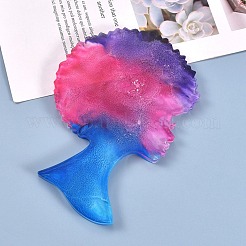 Afro Female Silhouette Silicone Resin Statue Molds&nbsp;DIY-L021-69