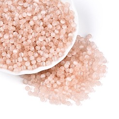 ドローベンチスタイルのキャットアイビーズ  ラウンド  桃パフ  4mm  穴：1mm  約7500個/ポンド&nbsp;CE-T003-02A-01