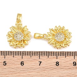 Brass Micro Pave Clear Cubic Zirconia Pendants&nbsp;CU-CBA9AB3-17G