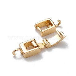 Rack Plating Brass Fold Over Clasps with Loops&nbsp;KK-L184-89G