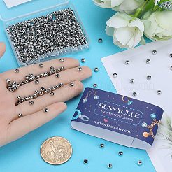 304ステンレススチールスペーサービーズ  ラウンド  ステンレス鋼色  4x3mm  穴：1.5mm  400pc&nbsp;STAS-SC0006-87B