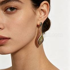 Alloy Rhinestone Teardrop Stud Dangle Earrings for Women&nbsp;WGFF29C-01