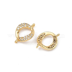 SHEGRACE Brass Micro Pave Clear Cubic Zirconia Connector Charms&nbsp;XGRQ3P792-601G