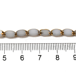 電気メッキガラスビーズセット  半分黄金メッキ  多面カット  オーバル  ゲインボロ  7x4.5x3.5mm  穴：0.8mm  約48~50個/連  12.59~13.38インチ（32~34cm）&nbsp;EGLA-P061-02B-01