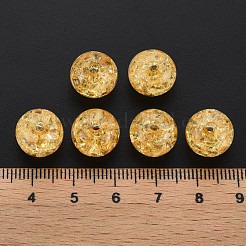 クリアクラックアクリルビーズ  ラウンド  オレンジ  12x11mm  穴：2mm  約566個/500g&nbsp;MACR-S373-66A-N13