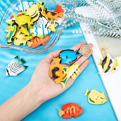 プラスチック人工熱帯魚のおもちゃ  海の動物のおもちゃの盛り合わせ  子供用  ミックスカラー  29.2~55x53~65x6.2~11mm&nbsp;AJEW-WH0021-19