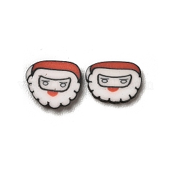 クリスマステーマ手作りポリマークレイビーズ  穴がない  サンタクロース  5~6x5~6.5x0.6~0.7mm  約50000個/1000g&nbsp;CLAY-P002-02C