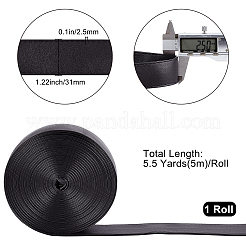 フラットpuイミテーションレザーコード  バッグの装飾に  ブラック  31x2~2.5mm&nbsp;LC-WH0006-05A-02