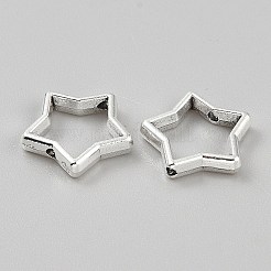 合金ビーズフレーム  アンティークシルバー  スター  14.5x15.5x3mm  穴：1.6mm&nbsp;FIND-CJC0017-66H-AS