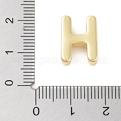 ラックメッキ真鍮製ビーズ  個性的名前のネックレスの作成  カドミウムフリー＆鉛フリー  長持ちメッキ  18KGP本金メッキ  文字h  14.7x10.7x4.5mm  穴：1.5x10.5mm&nbsp;LS-KK-A208-10H