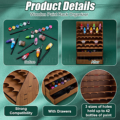 Veneer Board Test Tube Holder Display Racks&nbsp;AJEW-WH0609-041