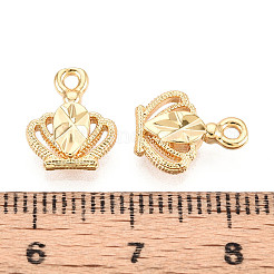 真鍮製チャーム  長持ちメッキ  ニッケルフリー  18KGP本金メッキ  クラウン  12x9.5x3mm  穴：1.4~1.5mm&nbsp;KK-N263-119J-G