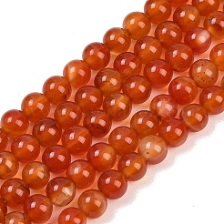 天然石赤瑪瑙ビーズ連売り  ラウンド  染め＆加熱  6.5mm  穴：0.6mm  約62個/連  14.57~14.69''（37~37.3センチメートル）&nbsp;G-B171-B03-6mm
