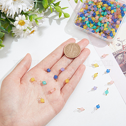 フロストアクリルチャーム400個  真鍮パーツ  ミックスカラー  コーン  ゴールドカラー  10~11.5x5.5mm  穴：2.5~3mm&nbsp;FIND-DC0001-49