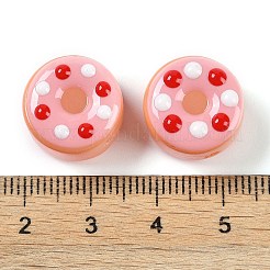 ランプワークビーズ  ドーナツ  ミックスカラー  15x10mm  穴：1.2mm&nbsp;LAMP-C015-01