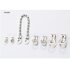 変色防止304ステンレススチールボールチェーンコネクター  ステンレス鋼色  7x4mm  穴：2mm  2.4mmボールチェーンに適合&nbsp;X-STAS-R089-03