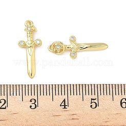 Brass Micro Pave Cubic Zirconia Pendants&nbsp;KK-Z120-54G-01