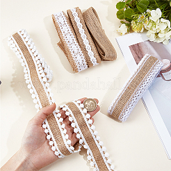 黄麻リボン5ロール  クリスマスと結婚式のクラフトレースの装飾  淡い茶色  1~1-1/2インチ（25.5~38mm）  約2.19ヤード（2m）/ロール&nbsp;OCOR-WH20014-12