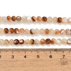 天然石シーシェルビーズ連売り  ナゲット  桃パフ  4~4.5x4~4.5mm  穴：0.7mm  約92~94個/連  15.16~15.43インチ（38.5~39.2cm）&nbsp;SH-CBA93AD-02