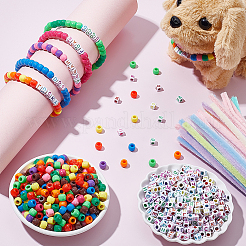 DIYのぬいぐるみスティック  シェニール織の茎  アクリルビーズとプラスチックビーズを使用  ミックスカラー  300mm&nbsp;KICR-PH0001-01
