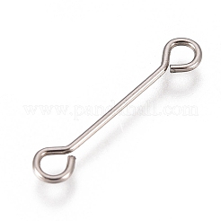 変色しない304ステンレススチール製アイピン  ピアノ線9ピン  ステンレス鋼色  16x3x0.5mm  穴：1.6mm&nbsp;LS-STAS-L247-007B-P