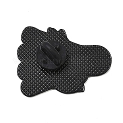 バドミントンスポーツのエナメルピンを持った猫  バックパック用合金ラペルピンバック  ホワイト  24x31mm&nbsp;LS-JEWB-I052-05EB-02