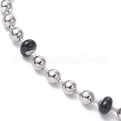 304 Stainless Steel Enamel Ball Chains Bracelets for Women&nbsp;BJEW-JB09866