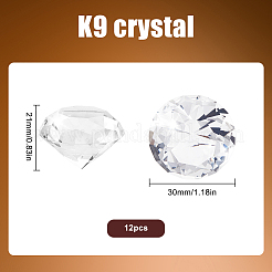 12Pcs Transparent K9 Glass Display Decorations&nbsp;DJEW-SP0001-02