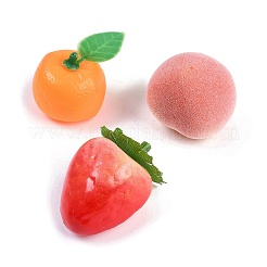不透明樹脂デコデンカボション  シミュレーションフルーツ＆野菜  ミックスカラー  DIY マイクロランドスケープアクセサリー  混合図形  26.5~65x16~35x16~35mm&nbsp;RESI-M050-01