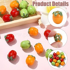 15Pcs 3 Colors Handmade Lampwork Enamel Beads&nbsp;LAMP-CJ0003-15