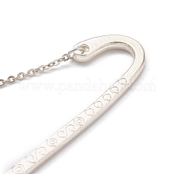 Metal Bookmark Gift with Polyester Tassel Big Pendant Decorations&nbsp;AJEW-JK00167-04