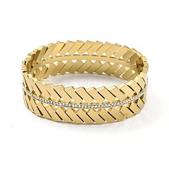 304 Stainless Steel Pave Crystal Rhinestone Hollow Out Hinged Bangles for Women&nbsp;BJEW-D044-01B-G