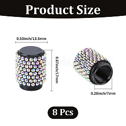 8Pcs Rubber Rhinestone Tire Valve Stem Caps&nbsp;FIND-GF0009-36B