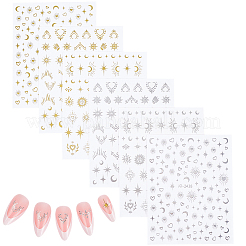 12Pcs 6 Styles Nail Art Stickers Decals&nbsp;FIND-SP0004-60