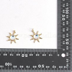 4個2色ガラスペンダント  真鍮製のパーツとジャンプリング付き  太陽  プラチナ·ゴールデン  22.5x20x5.5mm  2個/カラー&nbsp;GLAA-SZ0001-91