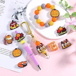 7Pcs 7 Styles Thanksgiving Day Themed PVC Plastic Beads&nbsp;SIL-SZ0001-98