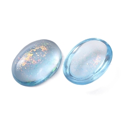 クリア樹脂カボション  金粉付き  天然石風  オーバル  淡いターコイズ  14x10x4mm&nbsp;CRES-TAC0001-005E
