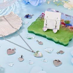 DIY Heart 304 Stainless Steel Pendant Making Kits&nbsp;DIY-TA0014-36