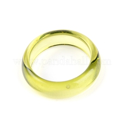 樹脂フィンガー指輪  プレーンバンドリング  天然石風  黄緑  usサイズ7 1/4(17.5mm)&nbsp;RESI-WH0024-76H