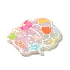 印刷された不透明なアクリルパーツ  猫  39.5x35x2.5mm  穴：1.6mm&nbsp;LS-SACR-G031-01A