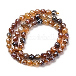 Electroplated Natural Agate Beads Strands&nbsp;G-B191-A07-6mm-13