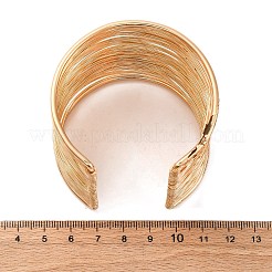 鉄のカフの腕輪  女性用マルチ連売りバングル  ライトゴールド  2-1/4インチ（5.65cm）  内径：2-1/8インチ（5.5cm）&nbsp;BJEW-G741-05KCG