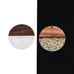 Epoxy Resin & Walnut Wood Pendants&nbsp;RESI-T057-10E