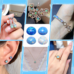 4Pcs 4 Colors Resin Imitation Opal Cabochons&nbsp;RESI-PH0002-71