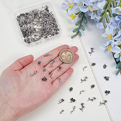 90Pcs 9 Styles Rose Alloy Cabochons&nbsp;MRMJ-OC0004-06