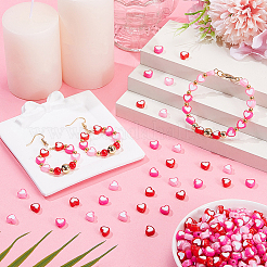 750Pcs 3 Colors Heart Acrylic Beads&nbsp;TACR-SP0001-40