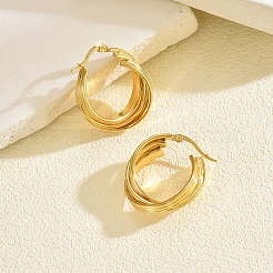 Brass Twist Triple Hoop Earrings&nbsp;CU1472