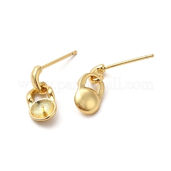 Rack Plating Brass Stud Earring Findings&nbsp;EJEW-P226-13G